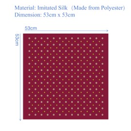 GIMIRO Men's Simulated Silk Scarf 53 x 53 cm Vintage Scarf Small Square British Style Cashew Flower Scarf, Claret Retro Small Flower Squares