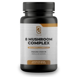 8 Mushroom Complex 500mg- 100 cápsulas- Mezcla 100% Natural de Cordyceps, Melena de león, Reishi, Agaricus, Chaga, Cola de pavo, Maitake, Shiitake