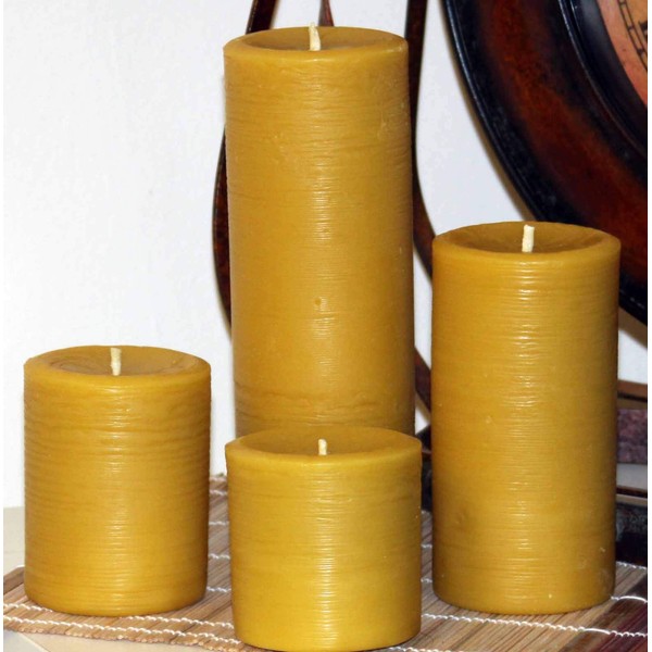 Handmade 100% Pure Beeswax Pillar Candles 100% Cotton Wick 3"