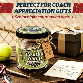 WENWELL Positive Tennis Jar with 70 Affirmation Cards, Tennis Gifts for Women Men, Inspirational Motivation Gift for Tennis Players, Coach Appreciation Present, Fun Tennis Decor for Sports Lovers
