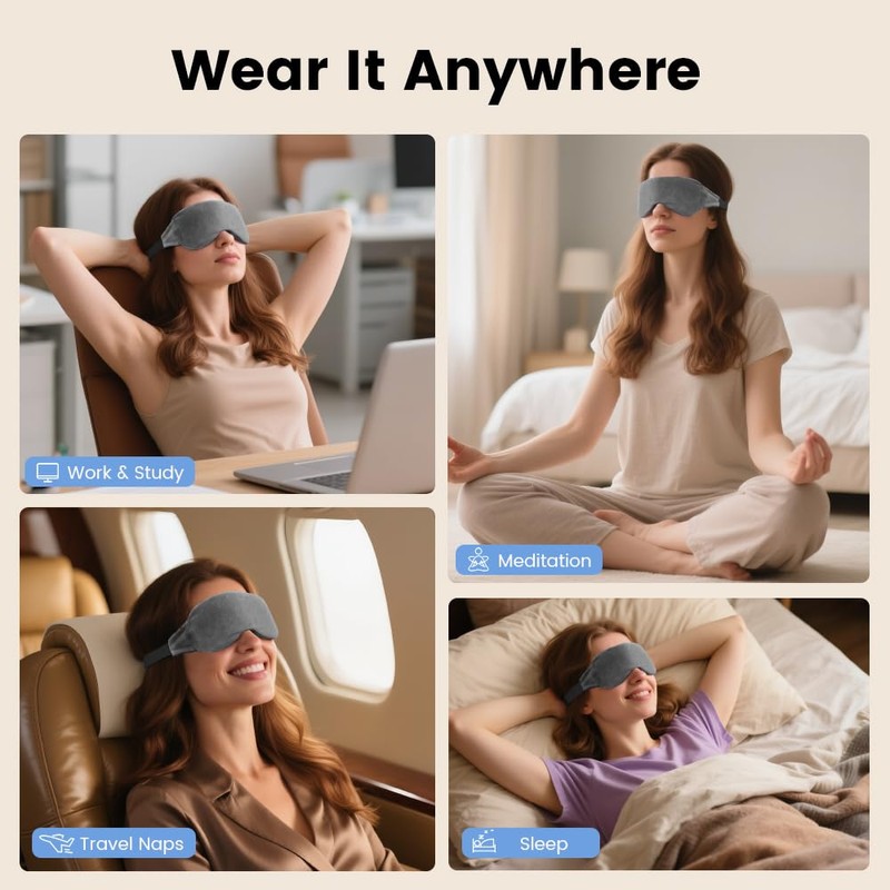 Heated Eye Mask for Dry Eyes, Steam Warm Compress for