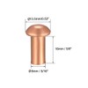 uxcell 20 Pcs 5/16" x 5/8" Round Head Copper Solid