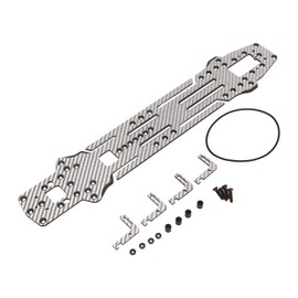 Carbon Fiber RC Drift Car Chassis High Traction Upgrade RC Car Chassis with Battery Mount Plate for 3 RACING D5S 1/10 Silver SSG