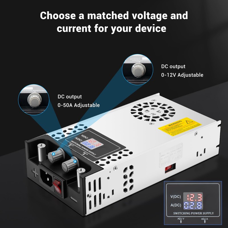 Yaheeda Adjustable Power Supply with LED Display - AC110V/220V to