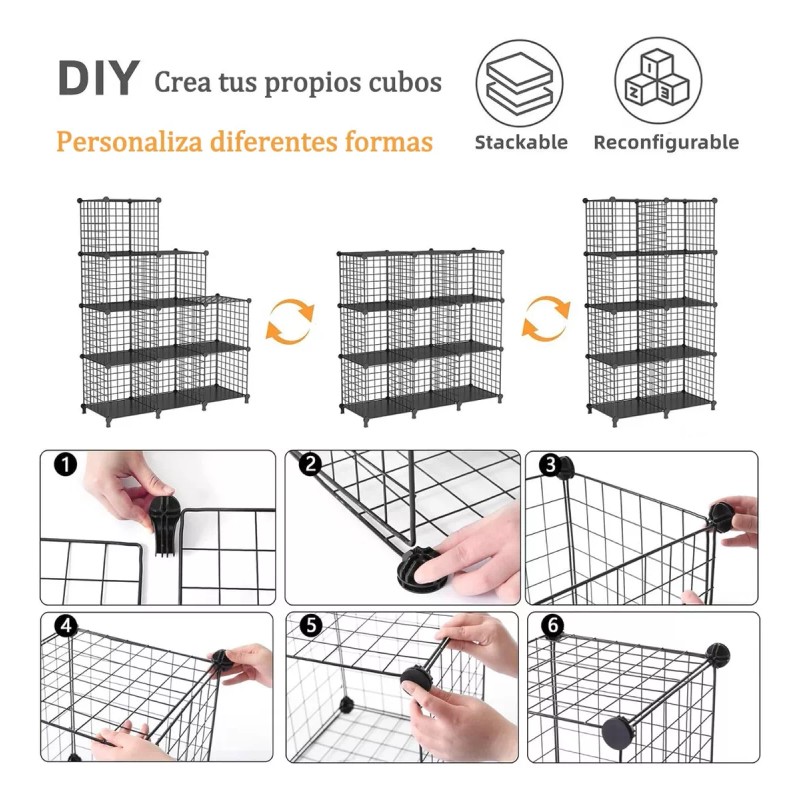 Gmdr Multi Organizador De Metal Hogar 9 Cubos Para Almacenar