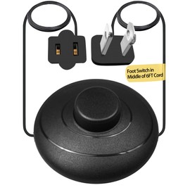 Coolneon Coolneon Foot Switch Off/ON 6FT Switch in Middle of Zip Cord Polarized Plug Outlet AWG18 250VAC Extension Cord for Floor Lamp Table Lamp Christmas Tree Tool Appliance