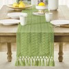 ZeeMart Macrame Style Boho Table Runner, Sage Green Table Runners