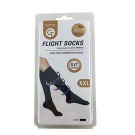 Good Things Knee High Compression Flight Socks Black - XXL