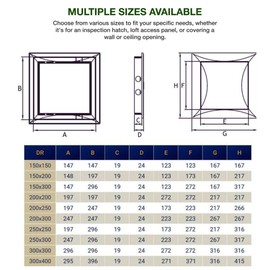 MYPURECORE Versatile ABS Plastic Inspection Hatch - Access Panel for Plasterboard, UPVC Doors and Loft - (150mm x 200mm (6x8"))