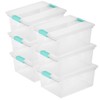 Tribello 6-Pack 12 Qt Stackable Plastic Storage Bins with Lids