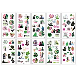 Witch Temporary Tattoos 80+ Pcs Birthday Witch Accessory, Kids Wizard Party Favor, Cute Musical DIY Activity (Multi02)