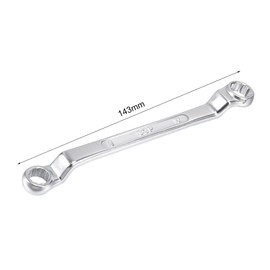 sourcing map 8mm x 10mm Metric 12 Point Offset Double Box End Wrench Chrome Plated, Cr-V