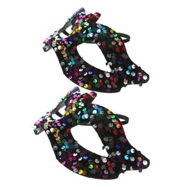 Ipetboom 2pcs Sequin Masquerade Masks Vintage Costume Accessories for Carnival Parties Unisex Design for Cosplay and Stage Performances Distinctive Pointed Style Sparkling Touch for Festive