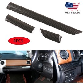 momocar Carbon Fiber Dashboard Panel Strip Decor Cover Trim For Toyot Tundra 2014-21 ABS