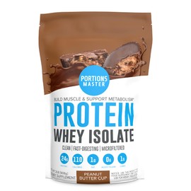 Portions Master Cold-Processed, CFM 100% Whey Protein Powder. All-Natural Fast-Digesting Sweetened with Stevia (Peanut Butter Cup, 2 LB)