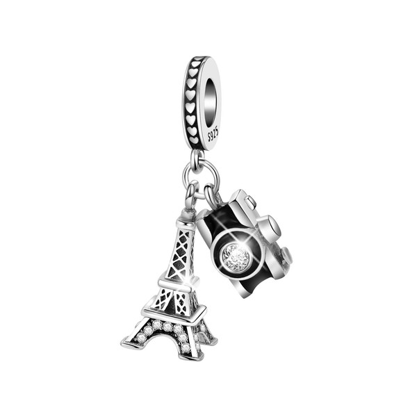dazlily Camera Tower Charm 925 Sterling Silver Charm for Bracelets