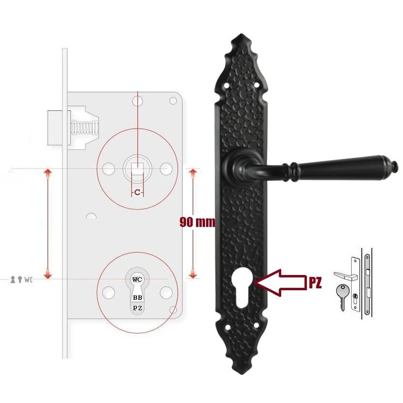 ALSTEN TECH Door Fitting Handle Set Door Handle BB PZ