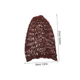 minkissy Hair Net Hairnet Hair Band Jewelry Women's Clothing Frosted Yoga Pants Curls Hair Cover Accessory Snood Seat Vents Cotton Rope Accessories Mesh Hair Wrap Sweat Pants Crochet Coffee