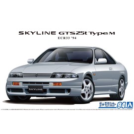 Aoshima Bunka Kyozai 1/24 The Model Car Series No. 94 Nissan ECR33 Skyline GTS25t Type M 1994 Plastic Model