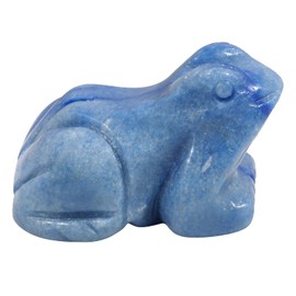 Lovionus89 Blue Aventurine Frog Crystal Figurine, Small Hand Carved Bag Crystal Statue Animal Sculpture 1.5 Inch