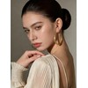 Gold Hoop Earrings for Women 60mm Matte Chunky Gold Hoop