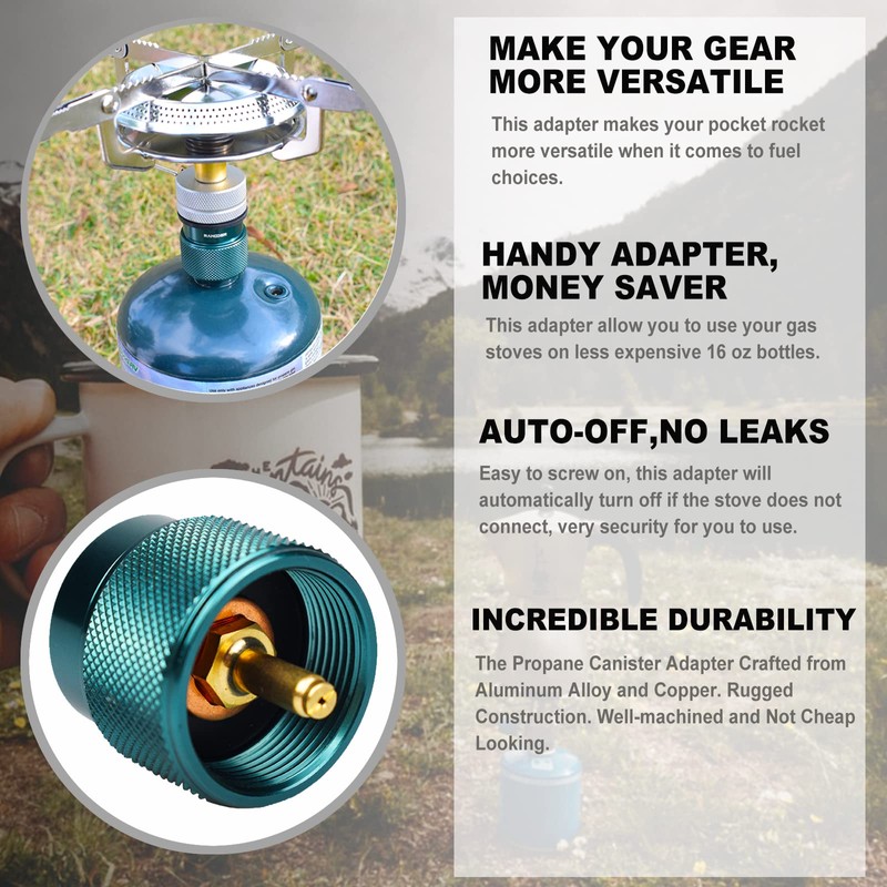 RANDDER Propane to Butane Adapter Camping Stove Adapter Gas Converter