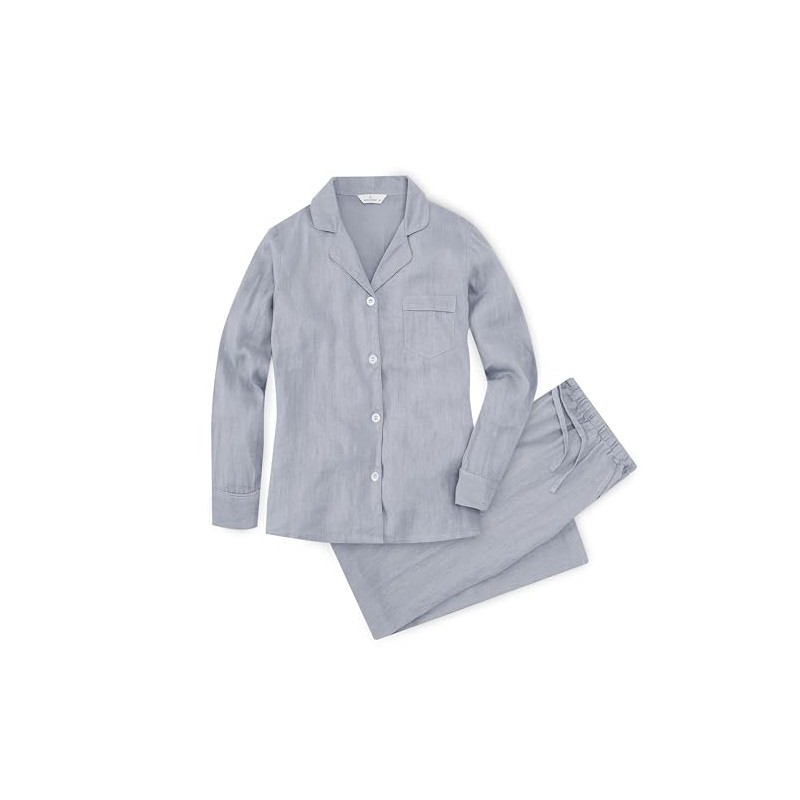 Noble Mount Womens Linen Pajama Set for Summer - Soft