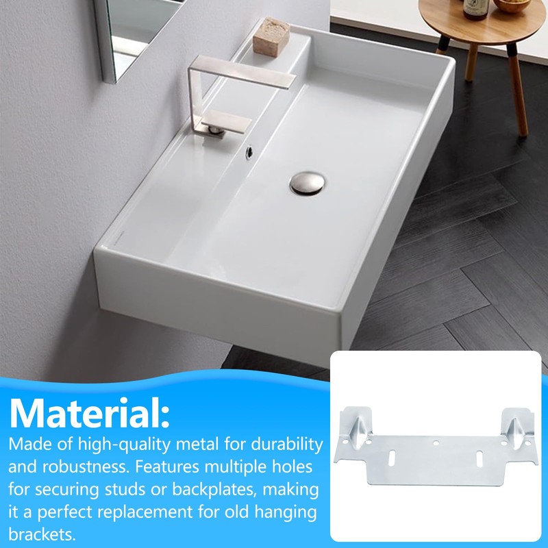 382430-1120A Steel Hanging Bracket for Wall-Mounted Sink, Featuring Multiple Holes