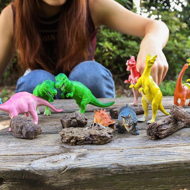 9pcs Artificial Tree Stump Fossil Stone Rock Mini Garden Figurines