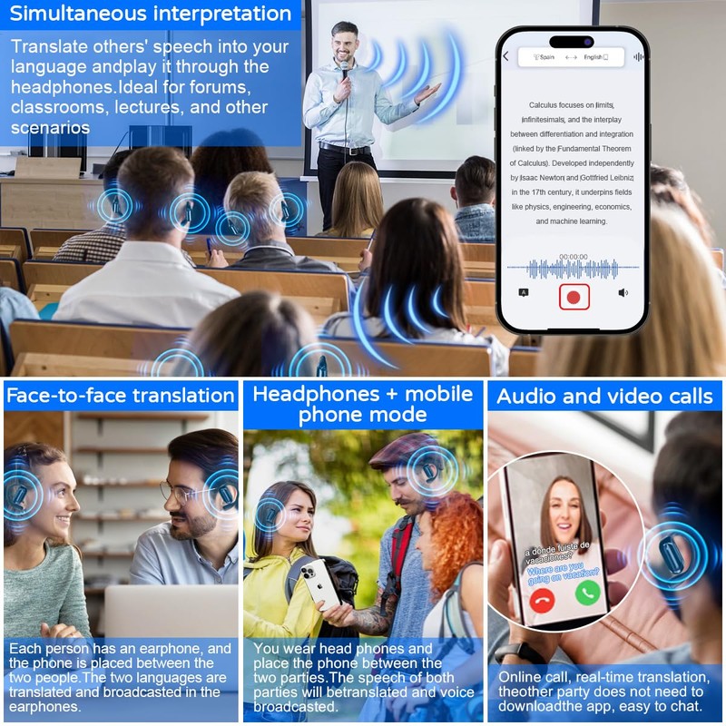 Translation Earbuds Real Time - AI Language Translation Earbuds Real