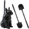 2025 Ceramic Dog Toilet Brush Holder Set, French Bulldog Design