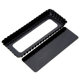 GUMEI Rectangle Fluted Pie Tart Pan Mold Baking Removable Bottom Nonstick Quiche Tool