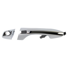 TRQ Front Left Exterior Door Handle Chrome Drivers Side Compatible with 2013-2018 Hyundai Santa Fe Santa Fe Sport 2019 Santa Fe XL