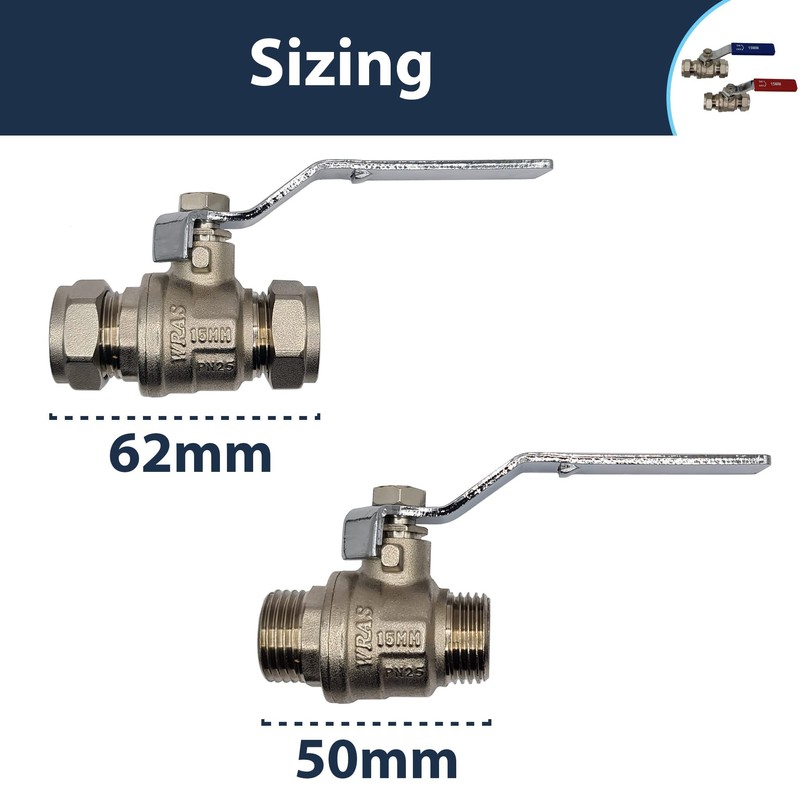 Isolation Valve 15mm – 1 Pack | Full Bore Lever