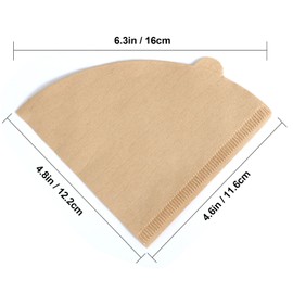 Coffee Filter, Cone Coffee Filters, Size 02 Coffee Filters for Pour Over Drippers, Total of 200 Sheets, 1-4 Cups, Natural Unbleached Brown Coffee Filters