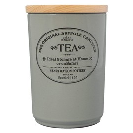 Airtight Tea Canister in Dove Grey by Henry Watson, Made in England