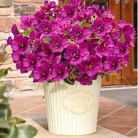 Lokediren Artificial Flowers for Outdoors, Fake Silk Flowers UV Resistant and No-Fade,Faux Spring Flowers Plants for Window Box Porch Patio Garden Streets Decor(8pcs)