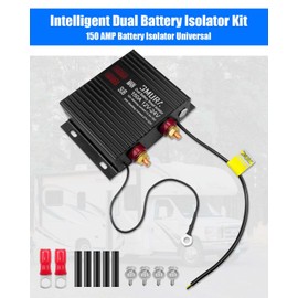150 Amp Dual Battery Isolator Kit, Dual Battery Smart Isolator Universal 12v/24v Voltage Sensitive Relay for Car RV ATV UTV Camper Truck Boat Off-Road Vehicles Heavy Duty Power Switch Charge Relay