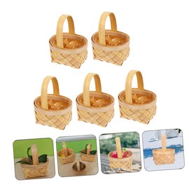 DOITOOL 5pcs Woven Basket Storage Baskets for Organizing Candy Packaging and Party Favors for Home Decor and Present Giving