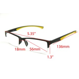 ColorViper 6904 Semi-Rimless Flexie Reading Glasses (YELLOW, 2.25)