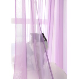 Cortinas transparentes de 84 pulgadas de largo, 42 pulgadas de ancho, juego de 2 paneles de cortina transparente semitransparente, bolsillo básico para barra para recámara, niños, sala de estar,