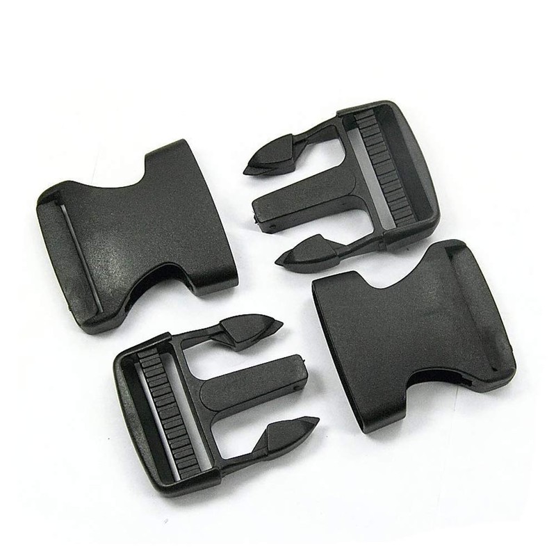 10PCS 1" Adjustable Flat Side Quick Release Plastic Buckles Clips