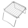 Portable Campfire Grill Silver Mini Folding Grill Rack Stainless Steel