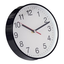 Spinaround Wall Clock, Modern Wall Clocks Battery, Silent Non-Ticking Analog Classic for Office, Home, Bathroom, Kitchen, Bedroom, School (Black,