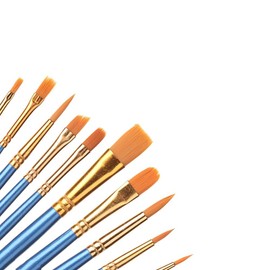 MUUZLL 10pcs Paint Brushes Set, Round Pointed Tip Paintbrushes Nylon Hair Artist Acrylic Paint Brushes for Acrylic, Oil and Watercolor Painting, Face Nail Art, Miniature Detailing and Rock Painting