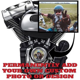 Kustom Cycle Parts Custom Photo Points/Timing Cover Compatible with Harley Davidson Motorcycles. Add Your Own Image/Design. (Fits: M8 2018 to 2023 Motors)