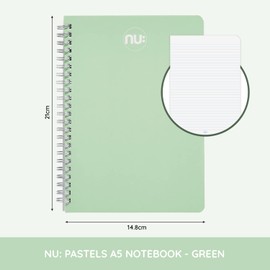 NU Notebooks - Spectrum Pastels Range - Green Journal Notebook - A5 Notepad - 150 Pages