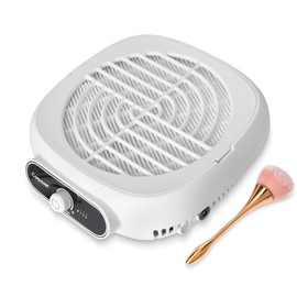 Corpower Nail Dust Collector, Professional Dust Collector Nail Tech with Reusable Filter and Brush, Nails Accessories for Nail Art, Professional Nail Tech Supplies