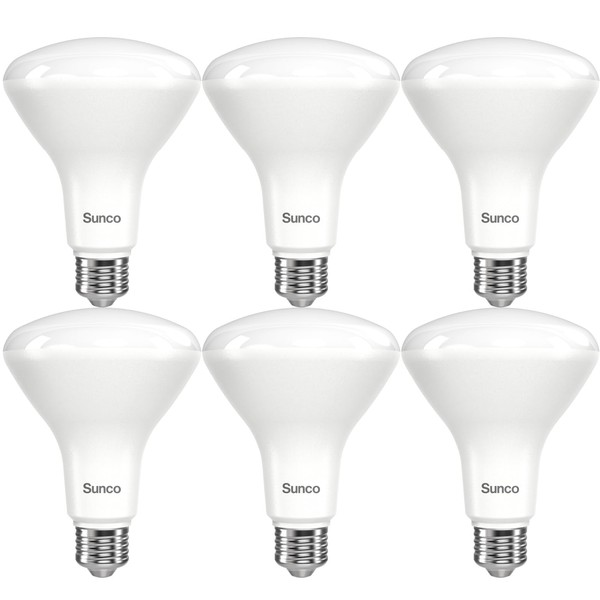 Sunco Lighting 6 Pack BR30 LED Bulbs, High Output 1200