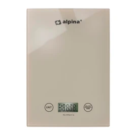 alpina Digital Kitchen Scales in g, lb, oz and ml, Precision Scale with Tare Function, Kitchen Accessories, 22 x 15.5 cm, Beige